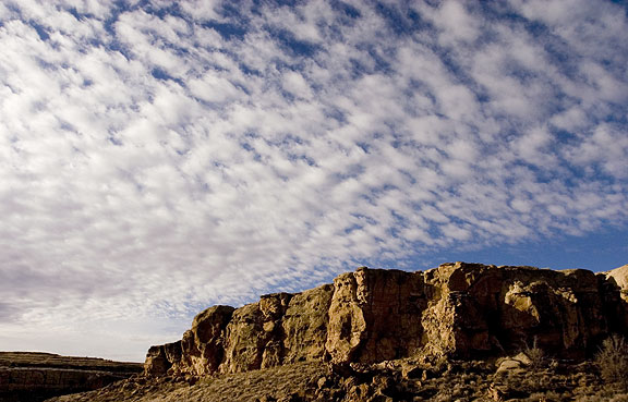 Morning light on the mesa yesterday in Chaco Culture National Historical Park, NM