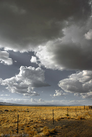 Clouds and grasslands New Mexico - Colorado state line near Antonito, CO.