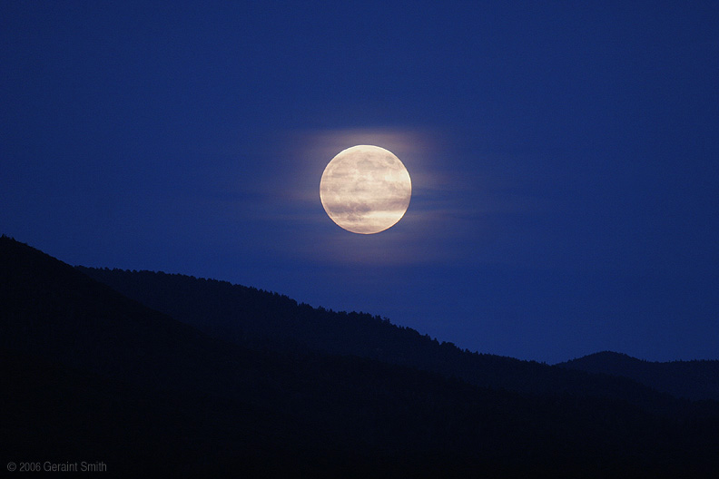 Last night's harvest moon rises over Taos Pueblo, October 6th 2006