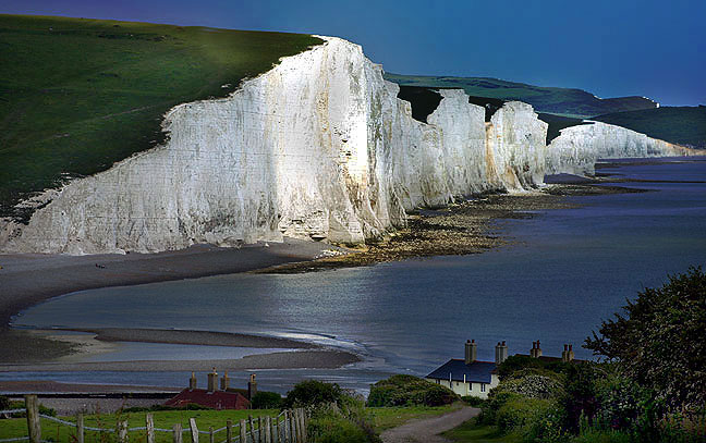 Seven Sisters and the Cuckmere estuary near Brighton on the south coast of England