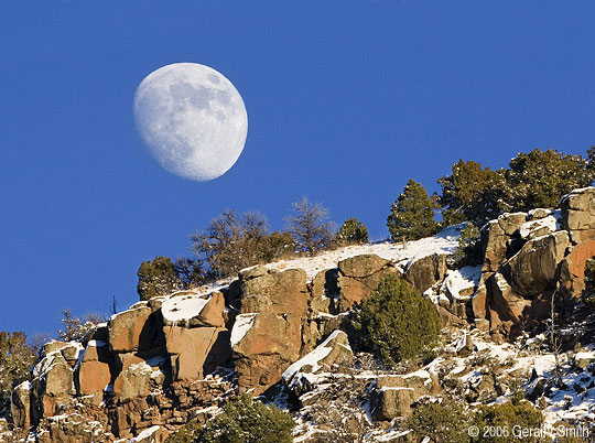 Moon rise over the Rio Grande Gorge, Taos New Mexico