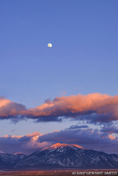Moonrise over Taos Mountain, New Mexico