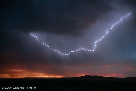 Lightning over the Rio Grande Gorge and the west mesa last night