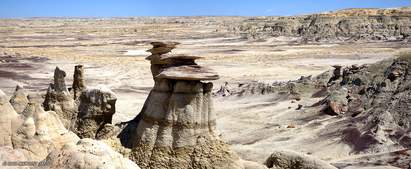 In "Ah shis lepah" a large wash and an area of "bisti" (hoodoo like formations) near Chaco Canyon