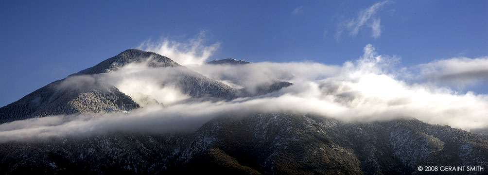 Morning clouds on Taos Mountain 