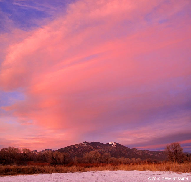 Taos Mountain winter sunset