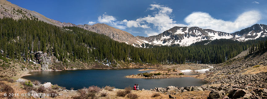 A beautiful day at Williams Lake ... and two dozen bighorn ship on the flanks of Wheeler Peak
