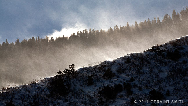 Blowing snow on La Veta Pass, Colorado