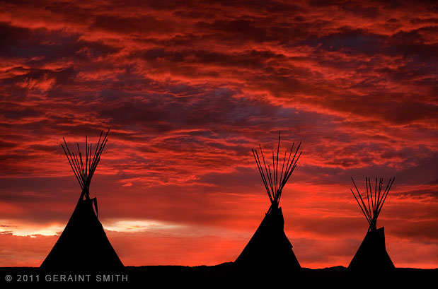 An insanely red sky over the Taos Tipis yesterday evening