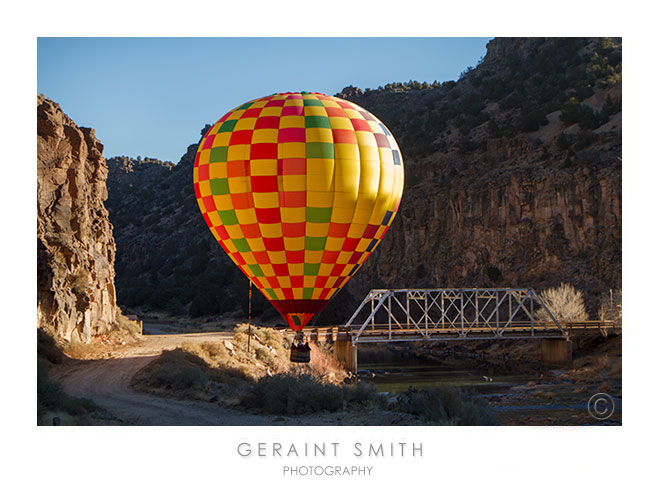 Eske's "Paradise Balloons"  at the John Dunn bridge in the Rio Grande Gorge (Join these guys for a truly great adventure) 