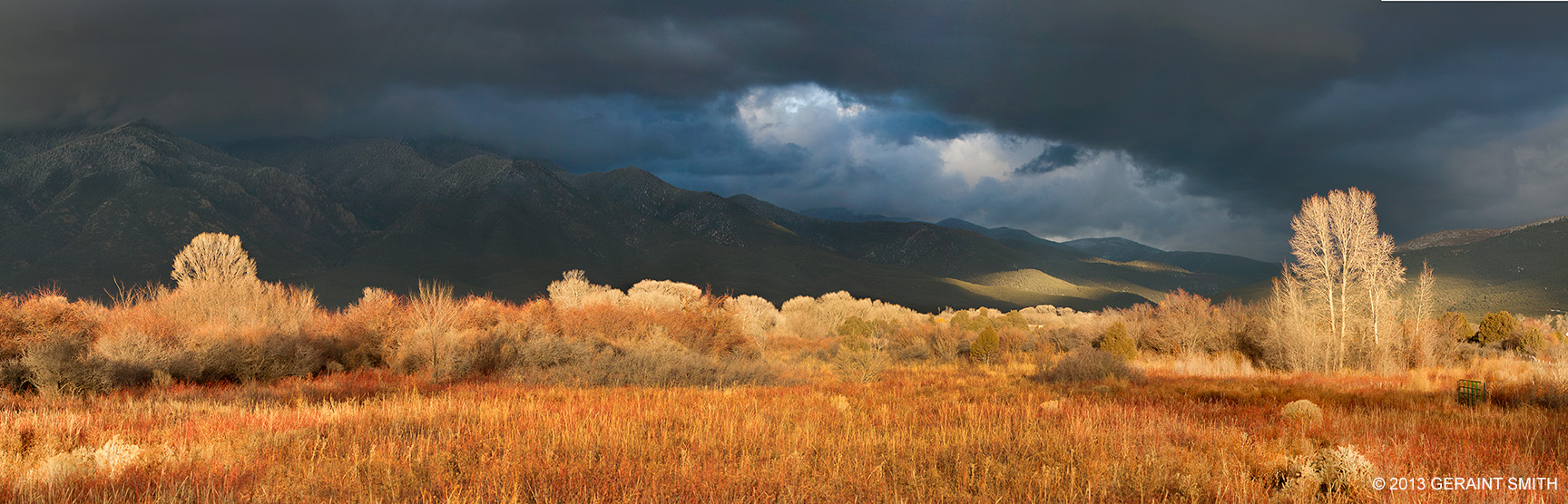 Across the meadow to the mountains, Taos New Mexico