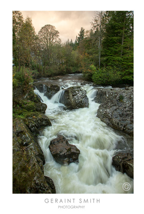 Falls running through town in Betws-y-Coed, Wales
