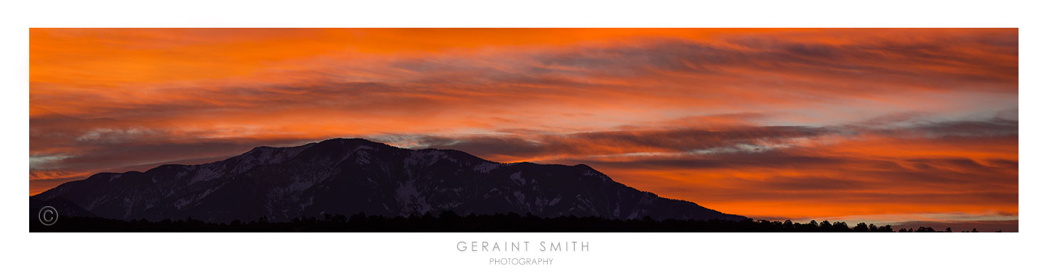 Sunrise with Pueblo Peak, (Taos Mountain)