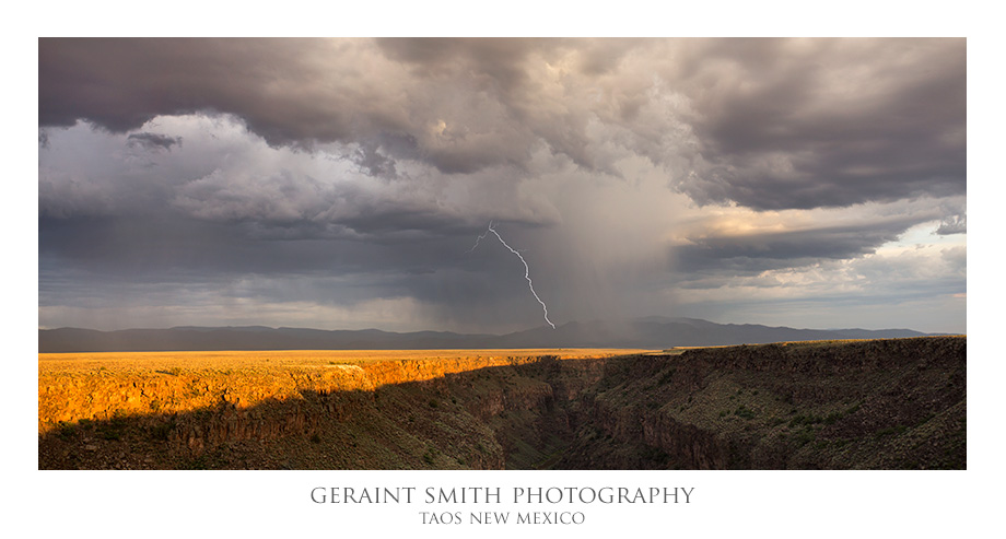 Lightning strike over the Rio Grande Gorge