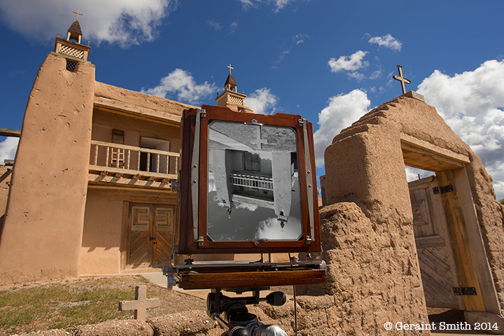 Doing it the old way at Las Trampas Church on the High Road to Taos new mexico