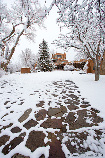 In the snow this week at the Mabel Dodge Luhan House, Taos NM