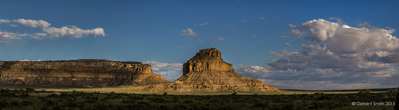 Chaco Canyon, evening light on Fajada Butte chaco culture national historic park new mexico nm