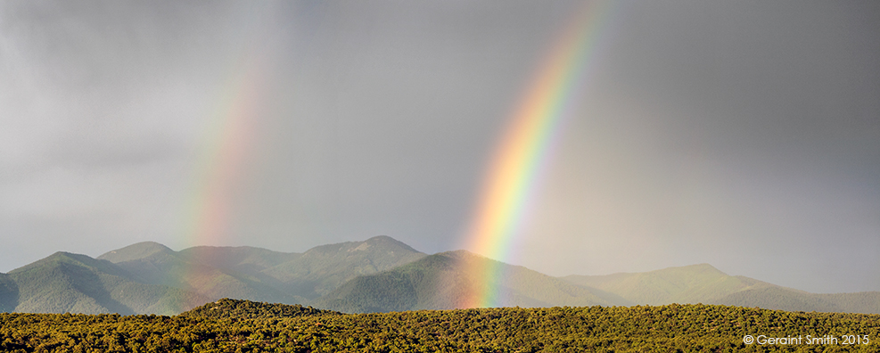 Big in your face rainbow - and the Columbine Hondo Wilderness Arroyo Hondo taos New Mexico nm