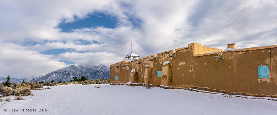 Penitente Morada and Taos Mountain winter northern new mexico
