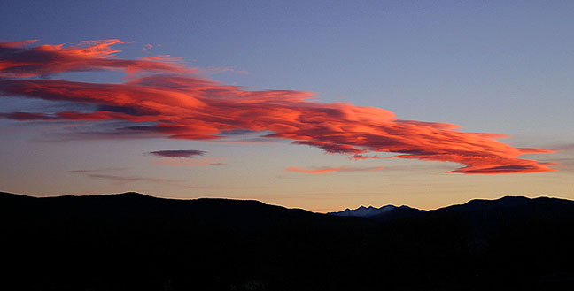 Red clouds over Taos and Truchas peaks , New Mexico