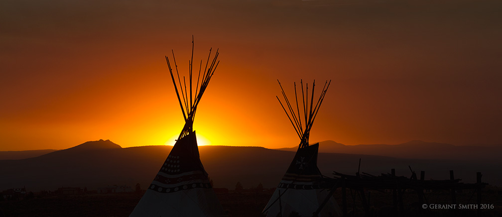 Sunset Tipis taos new mexico three peaks west mesa