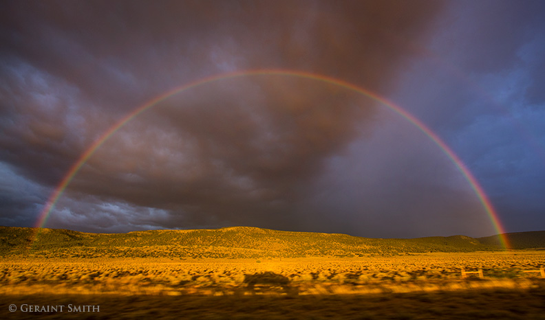 65 mph rainbow ... out the window on the road home in the San Luis Valley, Colorado