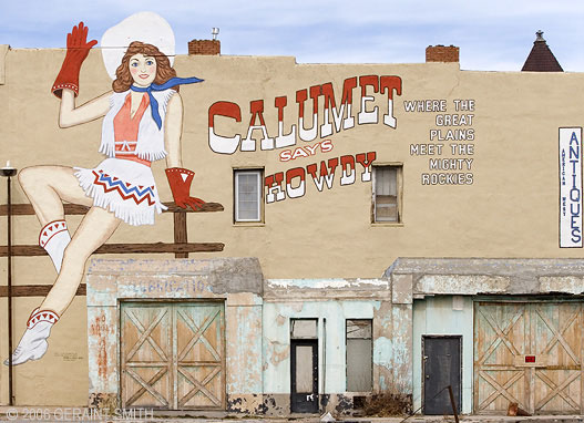 Calumet Mural painted for the movie "Red Dawn" (1984) filmed in and around Las Vegas, NM
