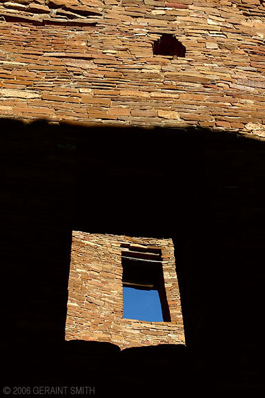 Chaco shadows Pueblo Bonito, Chaco Culture National Historical Park, New Mexico