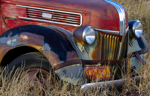colors ... parked in a field in Mora, New Mexico