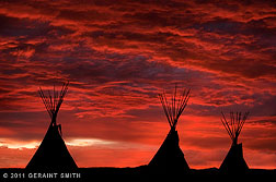 2011 August 03, An insanely red sky over the Taos tipis yesterday evening