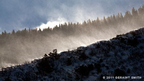 2011 December 25, Blowing snow on La Veta Pass, Colorado