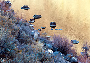 2013 December 28  Rocks in the morning light on the Rio Grande, NM