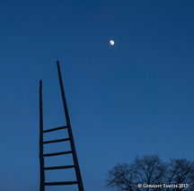 2015 December 23: Can't resist a ladder, moon and a tree winter solstice taos nm
