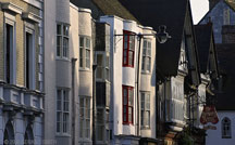 Buildings on the main st in Lewes, East Sussex, England