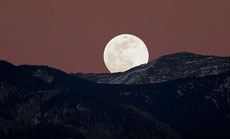 Full moon rise february 12th in Taos, New Mexico
