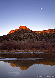 2008 January 20, Waning light and the moon on the Rio Grande