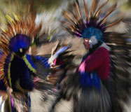 Comanche dancers on new years day in Taos, New Mexico