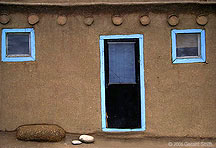 2006 July 14 Adobe blue at Taos Pueblo, New Mexico