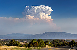 2013 June 12  Big fire cloud, in the mountains of northern New Mexico
