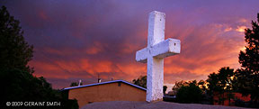 2009 May 09, The cross and sunset at the San Francisco de Asis church Ranchos de Taos