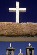 2006 May 19 Four crosses at the St Francis church in Ranchos de Taos