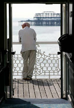 'Waiting to see' On the pier in Brighton, England
