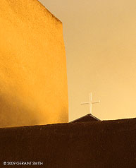 2009 October 26, The light on the St. Francis Church Ranchos de Taos, NM