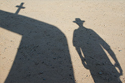 2012 September 05: Shadows down at the St Francis church, Ranchos de Taos, NM