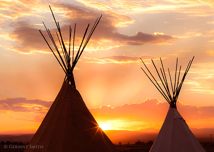 Taos Tipis Sunset New Mexico