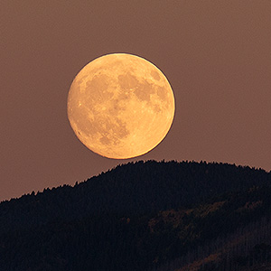 Harvest Moon Rising Over Taos Pueblo