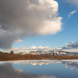 Roadside Reflections, Taos Mountain Clouds