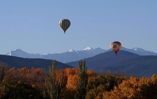 Balloons and Truchas Peaks, The Annual Taos Mountain Balloon Rally.