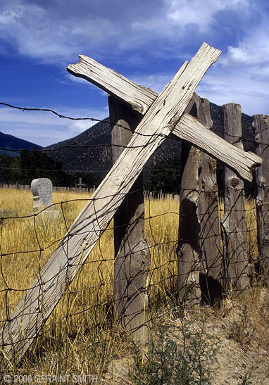 Cross on the fence, Questa, New Mexico