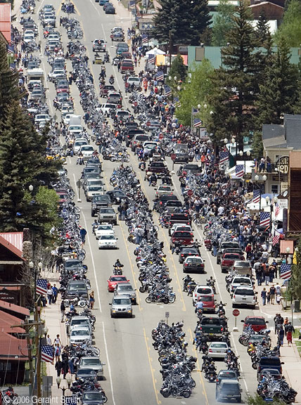 Bikers in Red River, New Mexico for the 24th Annual Red River Memorial Day Run